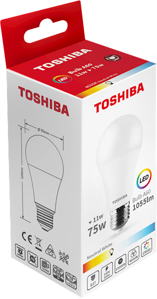 LED TOSHIBA E27 A60 11W 1055lm 4000K NW 75W  DIM