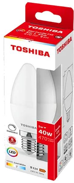Led TOSHIBA E14 C35  5W 470 lm 4000K 40W DIM..(W)