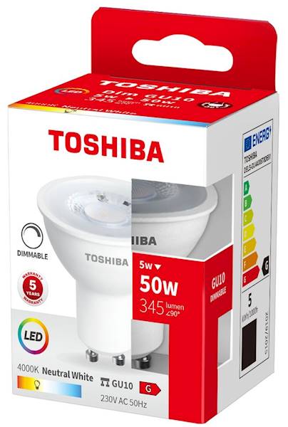 LED TOSHIBA GU10 5W 345lm 4000K NW 50W DIM