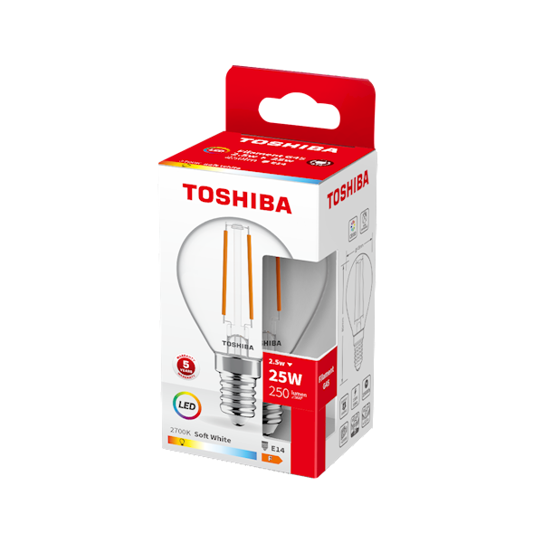 LED TOS.FILAMENT G45 E14 2.5W  2700K 250L /25W