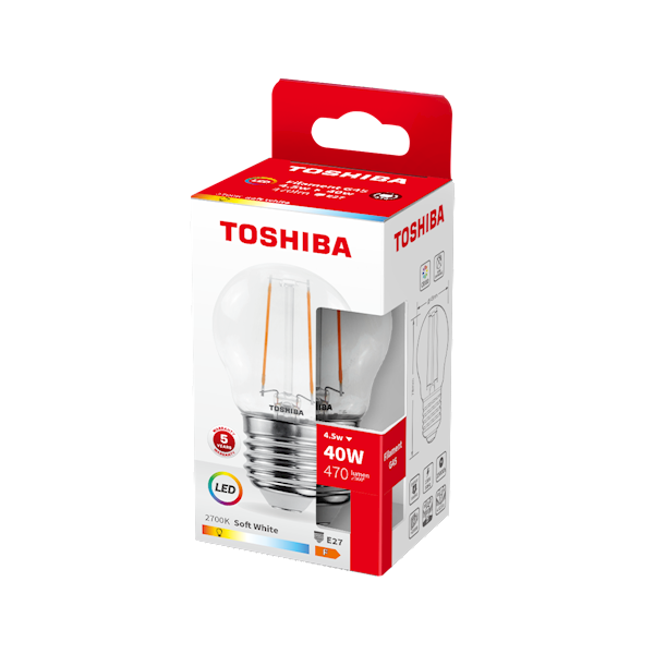 LED TOSHIBA G45 E27 5W 470 lm 4000K 40W DIM