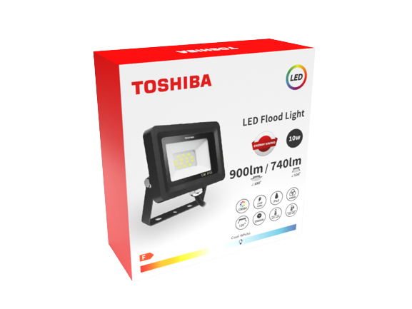 TOSHIBA FLOOD LIGHT 10W 740lm 6500K  IP65/BLACK