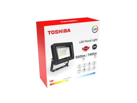 TOSHIBA  FLOOD LIGHT 10W 740lm 4000K  IP65/BLACK