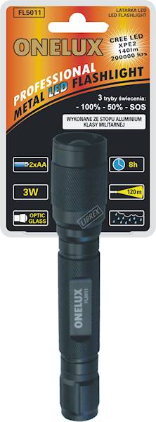 FL5011 LATARKA ONELUX L.CREE  3W/2*AA/ ALUM/40