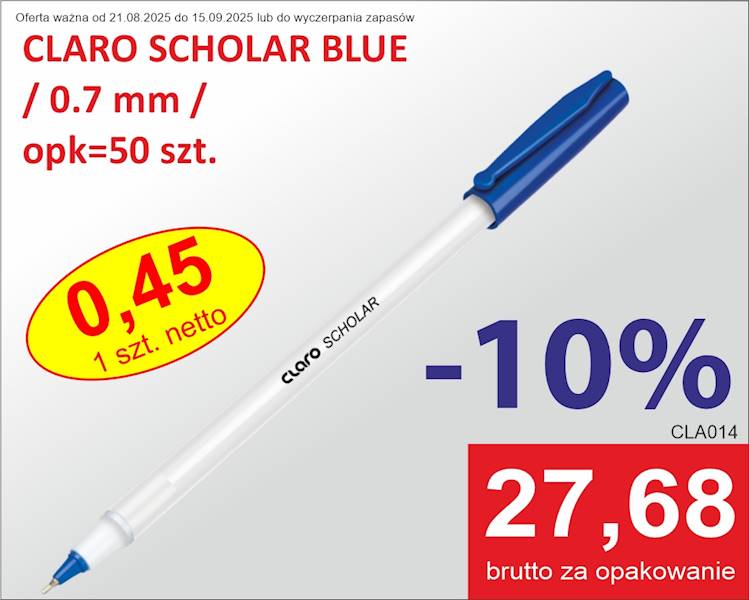 CLARO SCHOLAR BLUE 0.7 mm /opk=50 szt.