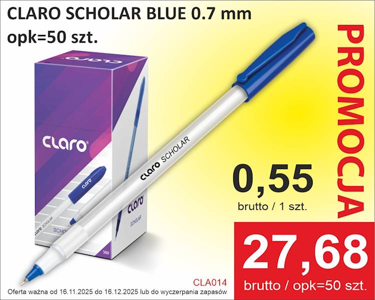 CLARO SCHOLAR BLUE 0.7 mm /opk=50 szt.