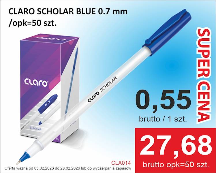 CLARO SCHOLAR BLUE 0.7 mm /opk=50 szt.
