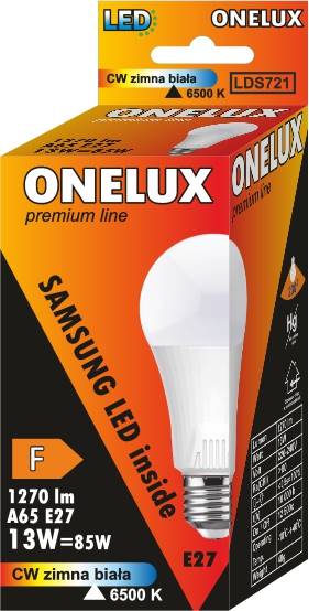 ..ONELUX E27 A65 13W 1270 lm CW 6500K d.Sams.85W