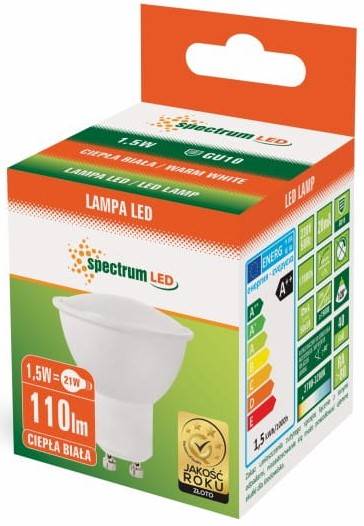 SPECTRUM LED GU10 1.5W 120 Lm WW 3000K kąt św.120s