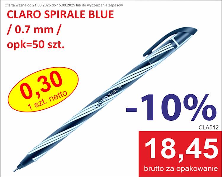 CLARO SPIRALE BLUE  0.7 mm /opk=50 szt.