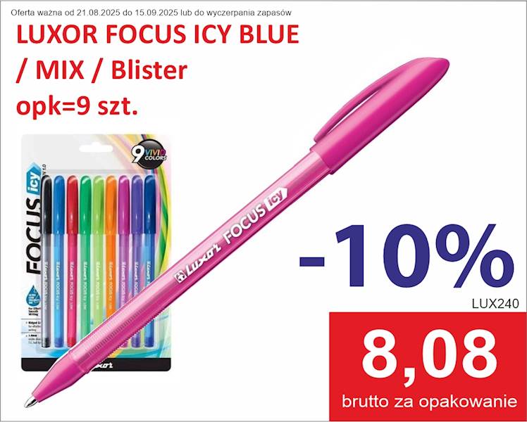 LUXOR FOCUS ICY MIX / kpl=9 szt blister /opk=12
