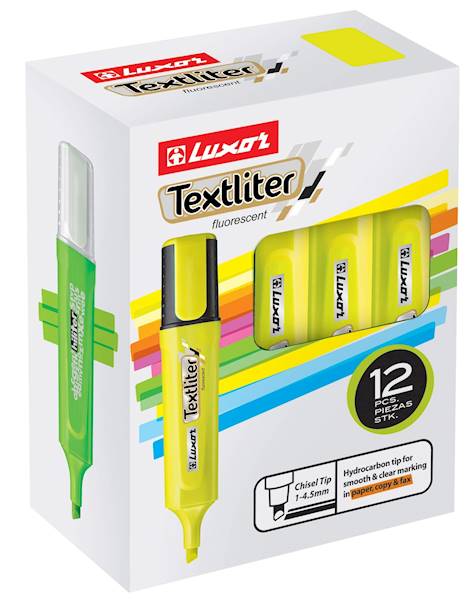 LUXOR TEXTLITER  YELLOW ( 4011 ) opk=12 szt