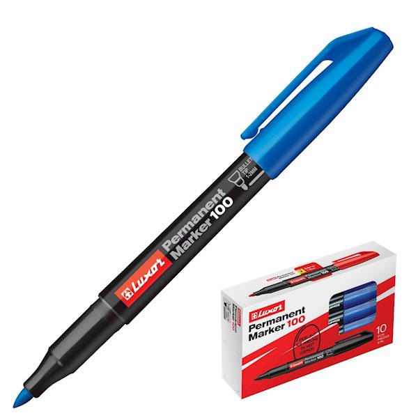 LUXOR PERMANENT MARKER 100 BLUE/opk=12 szt