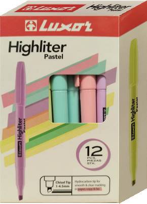 LUXOR HIGHLITER PASTEL MIX color/ opk=12 szt.