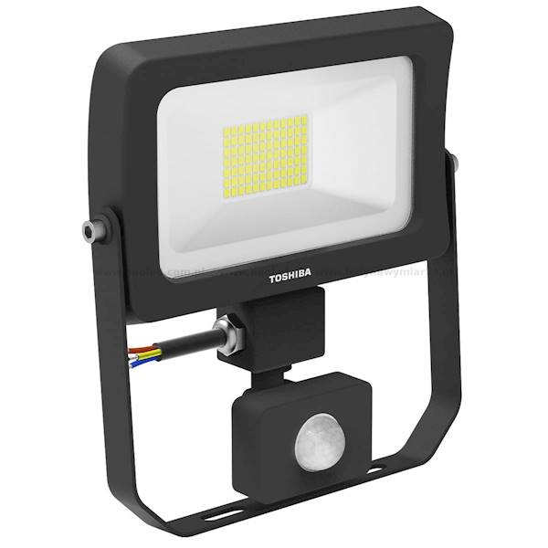 TOSHIBA FLOOD LIGHT 30W 4000K/IP65  BLACK SENSOR