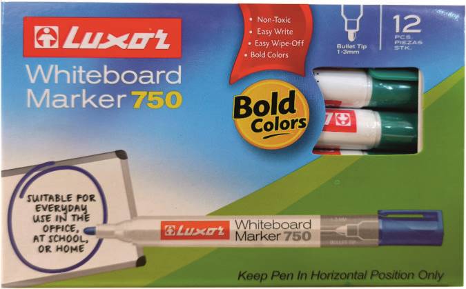 LUXOR MARKER WHITEBOARD 750 GREEN/opk=12 szt.