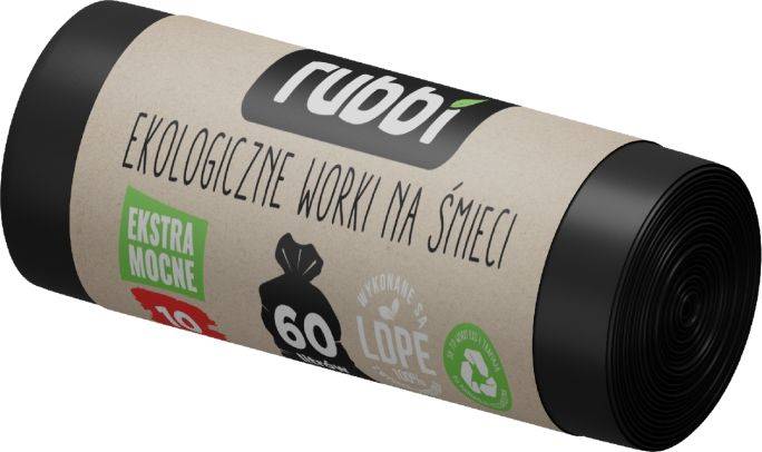 WORKI NA ŚMIECI RUBBI 60L a'10 CZARNE/30       25µ