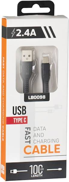 KABEL USB A- C GUMA PRĄŻKI 1m 2.4A LIBOX LB0098