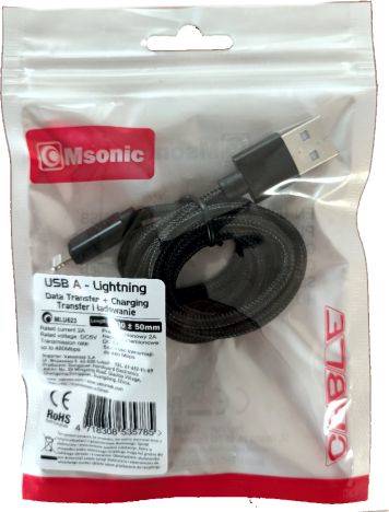 KABEL USB A- APPLE 1m SZNURKOWY  MLU623  MSONIC