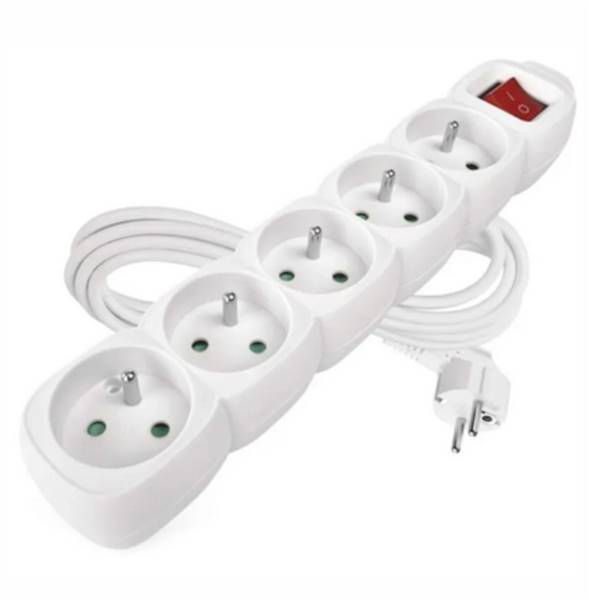 P1515 Przedłużacz 5g 5m Uziem. + Wył. Biały/5