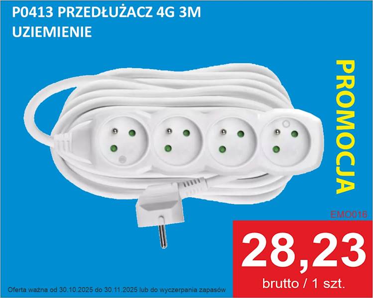 P0413 PRZEDŁ.4G 3M  UZIEMIENIE/5