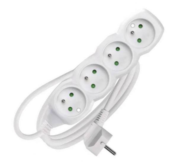 P0413 Przedłużacz 4g 3m  Uziemienie  Biały/5