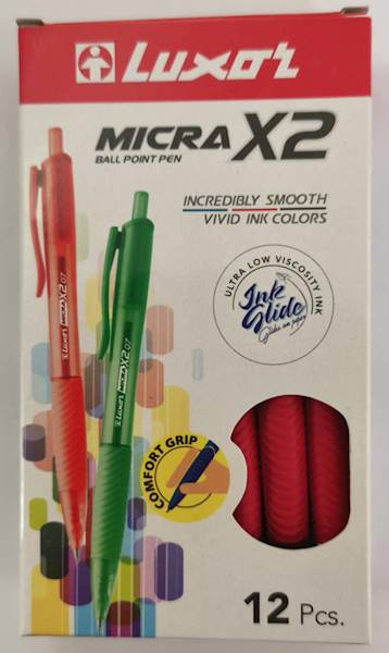 LUXOR MICRA AUT.X2 RED 0.7 mm / opk=12 szt.