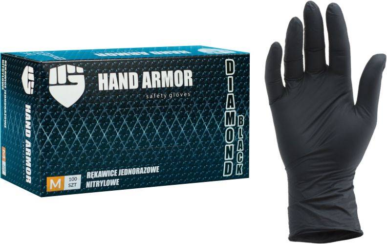 RĘK. NITRYL CZARNE "XL " a'100 GRUBE HAND ARMOR 8%