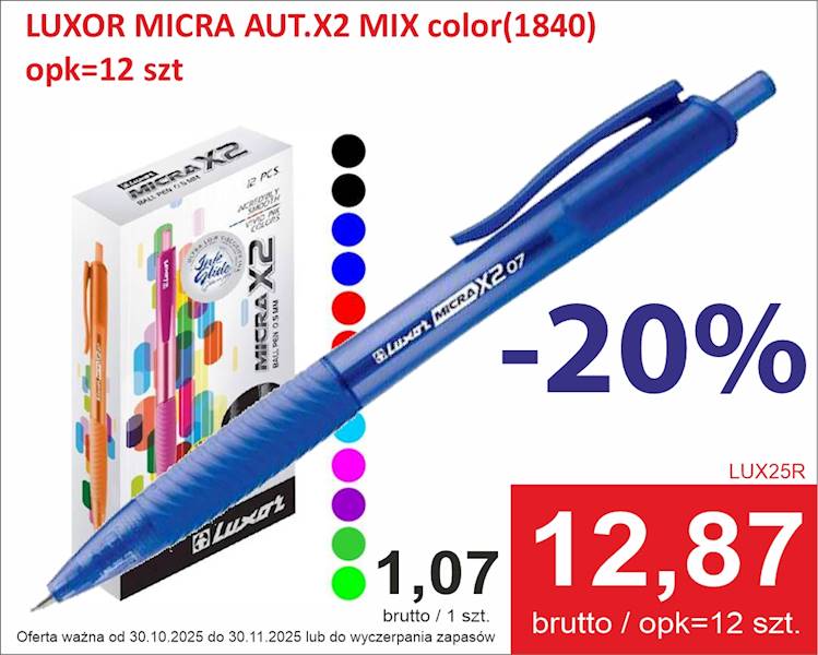 LUXOR MICRA AUT.X2 MIX color(1840) opk=12 szt