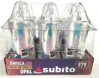 ŚWIECA LED SUBITO  OPAL /6  B/C 145/979 2XR6 (A)