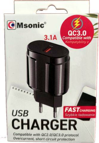 MSONIC ŁADOWARKA USB QC3.00 MY6617K