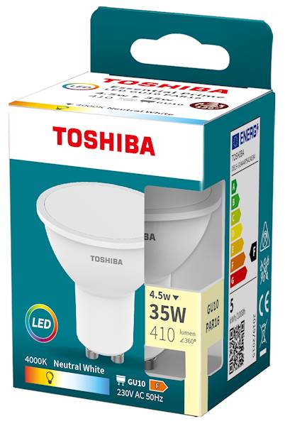 Led TOSHIBA ESEN. GU10 4.5W 365lm 120*4000K40W/150