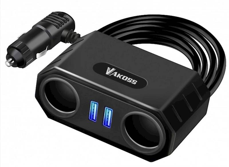TP 3264K ROZGAŁĘZIACZ SAMOCHODOWY Z PRZEWODEM+ USB