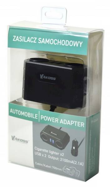 TP 3264K ROZGAŁĘZIACZ SAMOCHODOWY Z PRZEWODEM+ USB