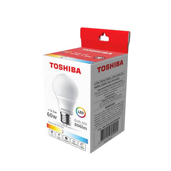 LED TOSHIBA E27 A60 8.5W 806lm CW 6500K 60W /100