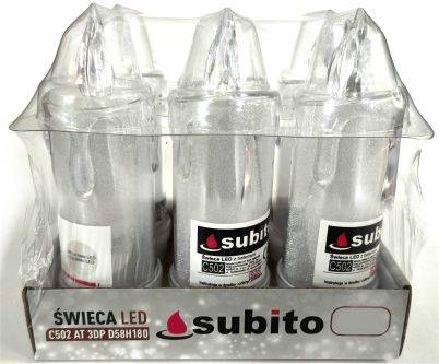 ŚWIECA LED SUBITO KRYSZTAŁ/6  B/Z 145/650 / SZT