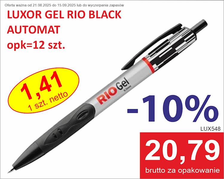 LUXOR GEL RIO BLACK AUTOMAT/opk=12 szt.