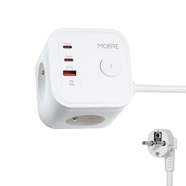 KOSTKA ZASILAJĄCA M-404 1.5 M USB A+2XUSBC+3X220V