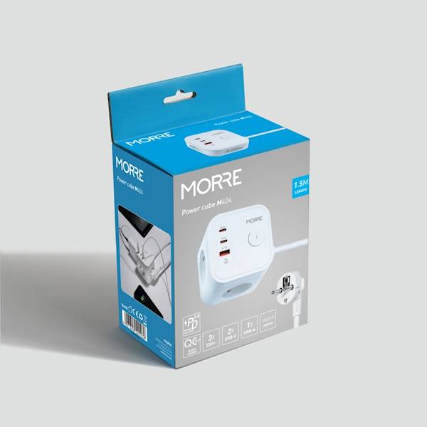 KOSTKA ZASILAJĄCA M-404 1.5 M USB A+2XUSBC+3X220V