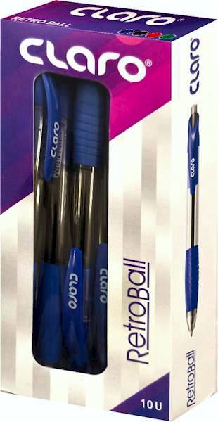 Długopisy CLARO RETRO BALL AUT. BLUE 1mm opk=10szt