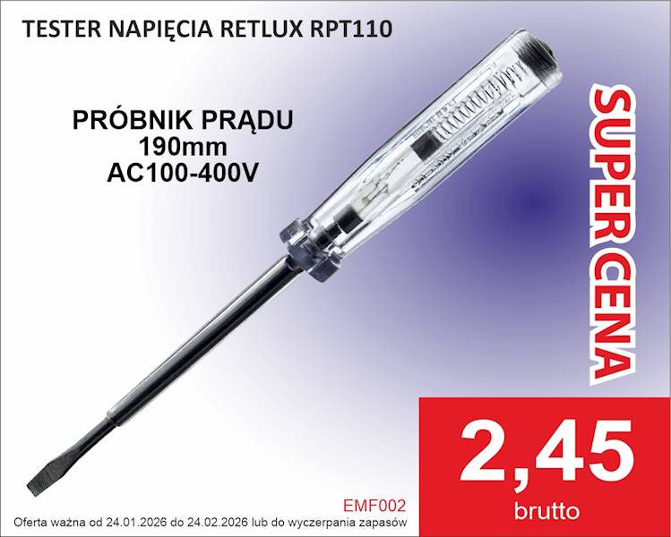 RETLUX TESTER PHASE 190MM PRÓBNIK PRĄDU