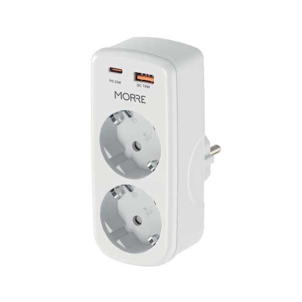 ADAPTER ZASILANIA M-410 USB A+USB C+2X220V