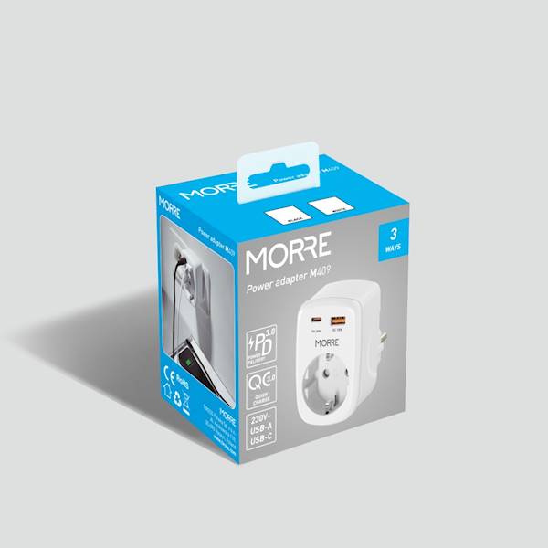 ADAPTER ZASILANIA M-409  USB A+USB C+220V