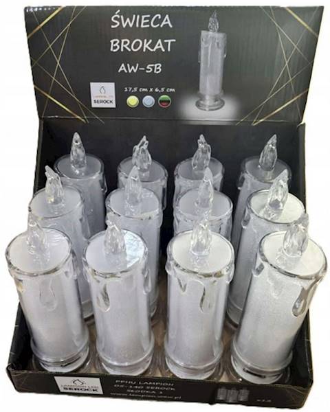 ŚWIECA LED  KRYSZTAŁ/12  B/Z 180/7079 2XR6 SUNL.(Z