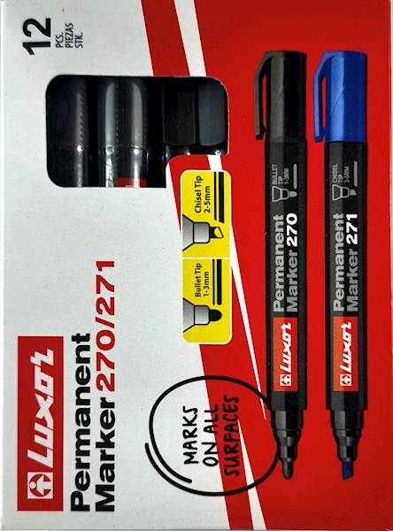 LUXOR PERMANENT MARKER 271 ŚCIĘ.BLACK/opk=12 szt