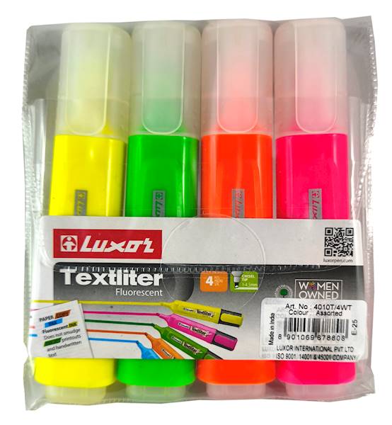 LUXOR TEXTLITER MIXcolor(4010T)kpl=4 szt/12 folia