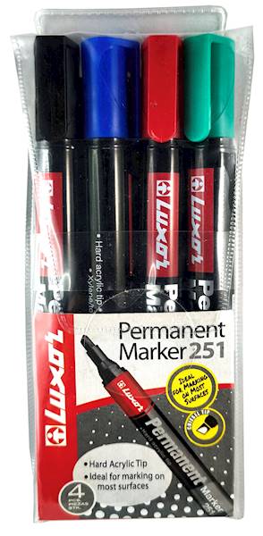 LUXOR PERM.MARKER 251 SKOSNY/MIXcolor/kpl=4s/folia