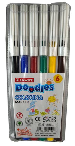 LUXOR FLAMASTER COLOUR MIXcolor /kpl=6szt/ FOLIA