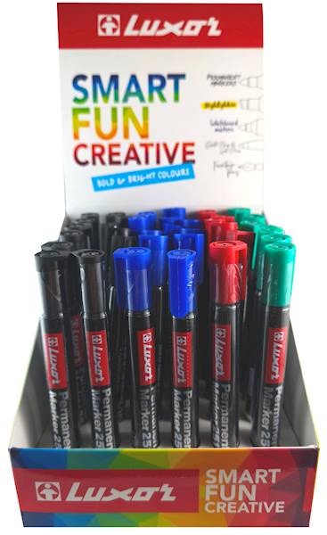 LUXOR PERMANENT MARKER 250 / MIX color/ BOX=36 szt