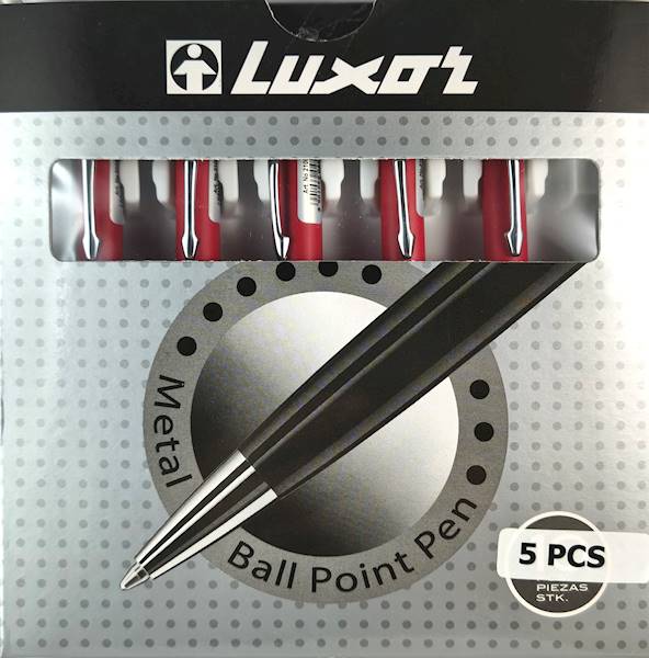 LUXOR KICKS METAL PENS /opk=5  szt.BLUE (body RED)